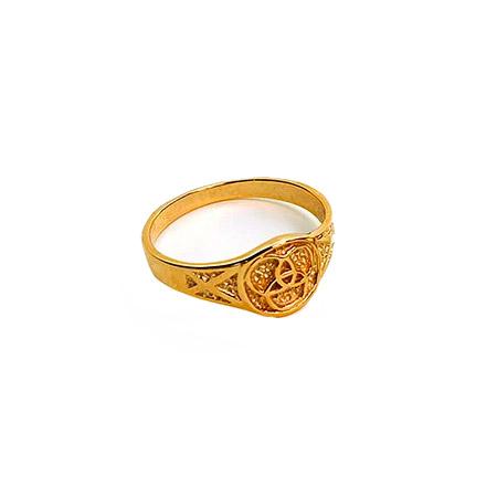 Men's 14K Gold over Sterling Silver Silver Family Medallion® Ring (Solid)